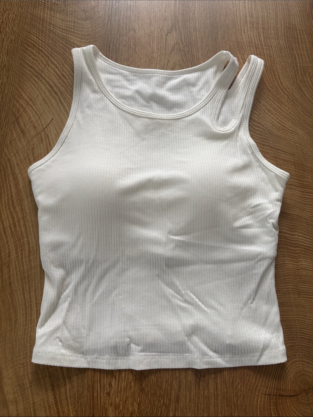 Classic White Ribbed Cropped Tank Top - Women